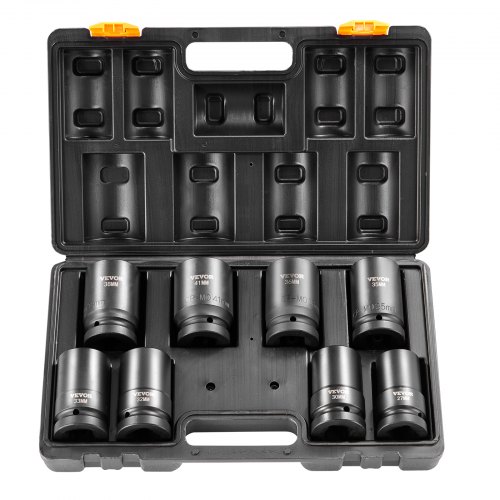 

VEVOR Impact Sockets Set 8pcs 6-Point 1" Drive Bit Ratchet Tool Kit Case