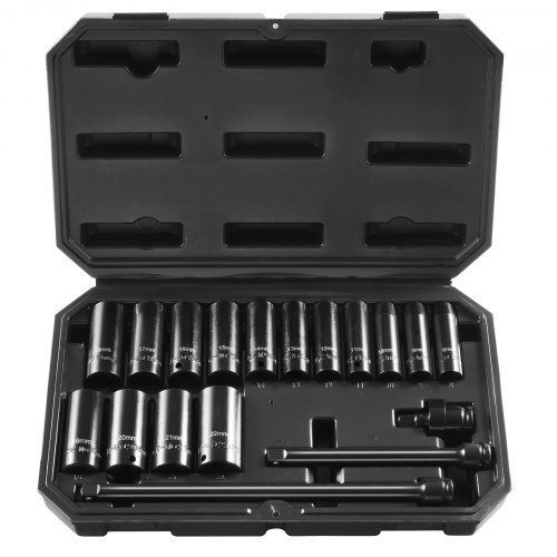 

VEVOR Impact Sockets Set 18pcs 6-Point 3/8" Drive Bit Ratchet Tool Kit Case