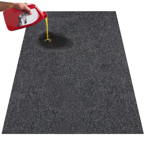 

VEVOR Garage Floor Mat, 2.25 x 5.2 M Waterproof Protection from Water,Snow, Rain,Mud and Oil for Cars, Non-slip Heavy Duty Containment Mat with TPE Anti-Leak Backing & Easy to Clean & Cuttable