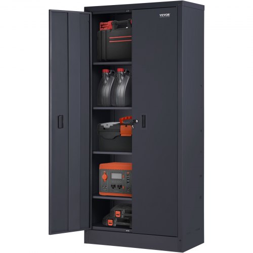 

VEVOR Metal Storage Cabinet w/ 4 Adjustable Shelves & Lockable 200lbs per Shelf