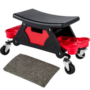 YOVYOV Mechanic Stool Heavy Duty Roller Mechanics Seat,Big Seating Platform with Wheels,3 Slide Out Tool Trays and Drawer,Used in Car Maintenance,Cleaning and Gardening 