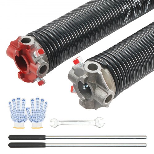 

VEVOR Garage Door Torsion Springs, Pair of 0.207 x 2 x 22inch, 16000 Cycles, Garage Door Springs with Non-Slip Winding Bars, Gloves and Mounting Wrench, Electrophoresis Coated for Replacement