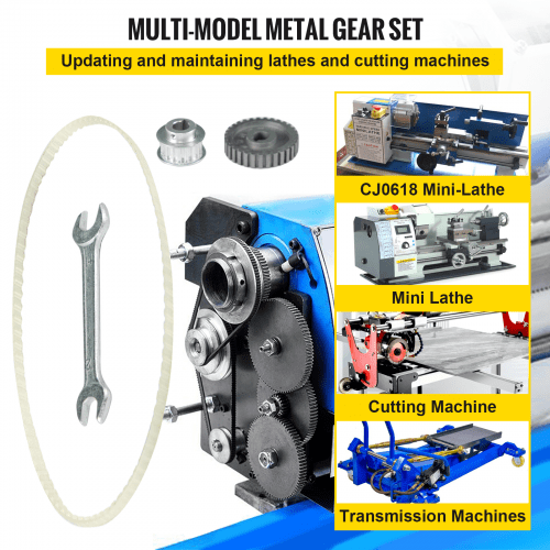 & 14" Gear/Belt CJ0618 High-quality Metal Waterproof Metal Lathe Gear 7 x 10,12 