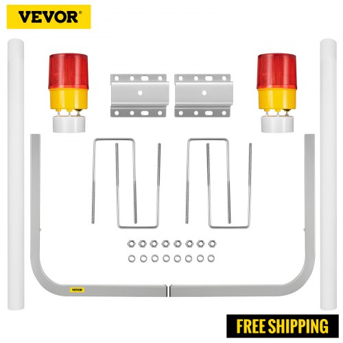VEVOR Boat Trailer Guide-on, 60", 2PCS Steel Trailer Post Guide on, with LED-Lighted PVC Tube Covers, Mounting Hardware Included, for Ski Boat, Fishing Boat or Sailboat Trailer