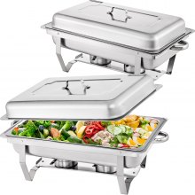 2 Pack Chafing Dish Sets Buffet Catering Food Warmer Party 1/2 Inserts Dishes