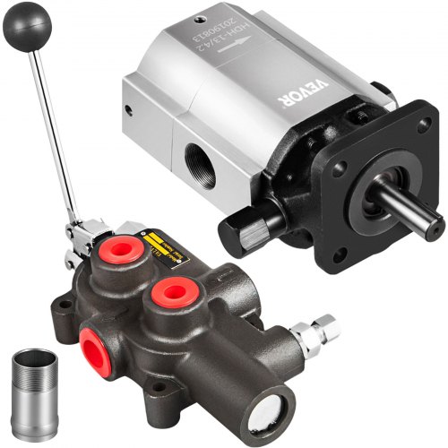 

VEVOR Hydraulic Wood Log Splitter Pump Kit, 16 GPM, 2 Stage 4000 PSI Aluminum Hydraulic Gear Pump, with Valve 1'' Inlet 1/2'' NPT Outlet 3600 RPM, for Small Engine Mounting Log Splitters