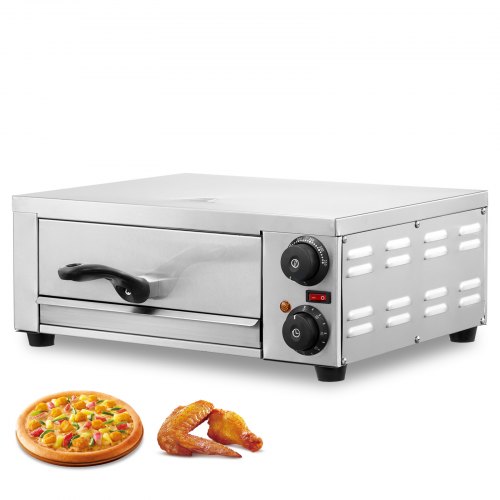 

VEVOR Electric Countertop Pizza Oven 12" 1500W Adjustable Temp 0-120Min Timer