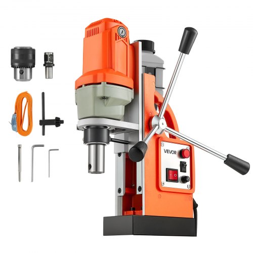VEVOR Magnetic Drill Press, 1200 W, 38 mm Boring Diameter, 10000N Power Mag Drill Press, 900 RPM Speed, with Weldon Shank, Efficient Cooling, for Metal Surface, Industrial and Home Improvement