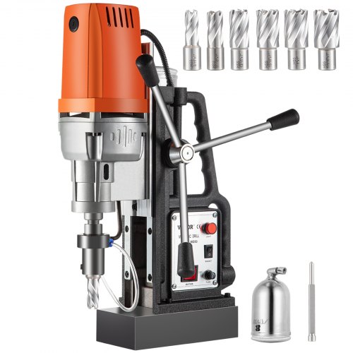 VEVOR Magnetic Drill 1680W Magnetic Drill Press with 2 Inch Boring Diameter Annular Cutter Machine 2900 LBS 6pcs HSS Annular Cutter Bits