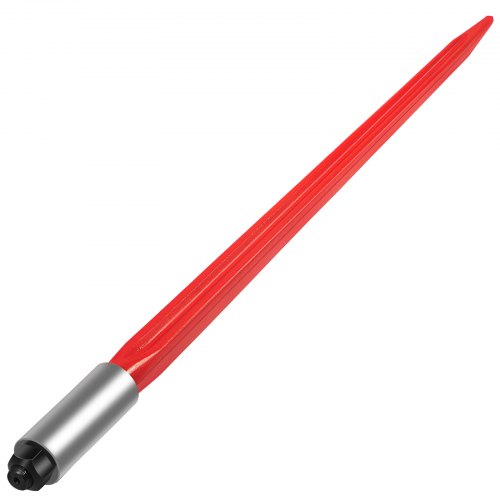 VEVOR Hay Spear 32″ Bale Spear 1350 lbs Capacity, Bale Spike Quick Attach Square Hay Bale Spears 1.4″ Wide, Red Coated Bale Forks, Bale Hay Spike with