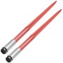 2pcs 43" Square Hay Bale Spear 3000lbs Capacity Red Spike Fork 1 3/4" Wide