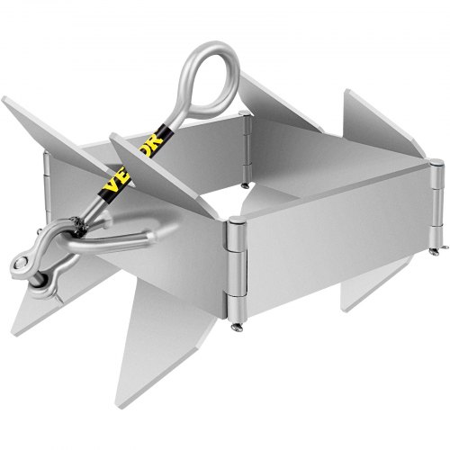 VEVOR Box Anchor for Boats, 19 lb Fold and Hold Anchor, Galvanized Steel Cube Anchor, Heavy Duty Box Anchor for 18'-30' Boat, Box Anchor for Pontoon Boats with Folding Design for Offshore Anchoring