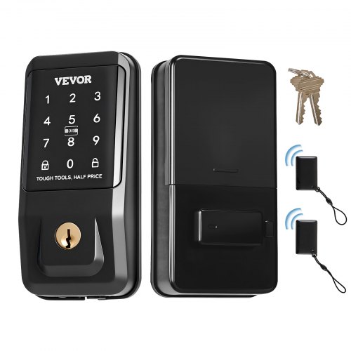 

VEVOR Keyless Entry Door Lock, Touchpad Electronic Deadbolt with IC Card, Customizable User Codes, Keyed Entry, Auto Lock, Anti-Peeking Password, Backlit, Easy Installation, for Home, Matte Black
