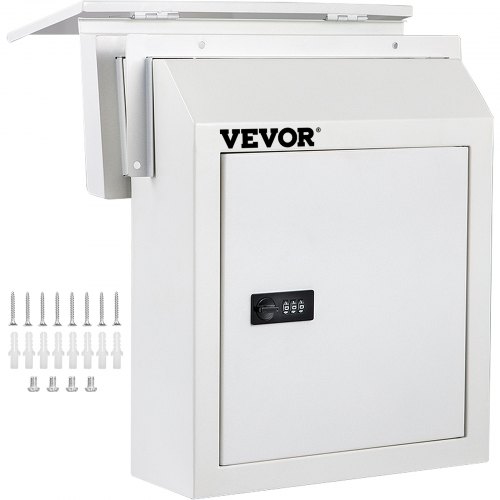 VEVOR Through-The-Door Locking Drop Box Door Drop Box 11.8''x4.3''x14.2'' White