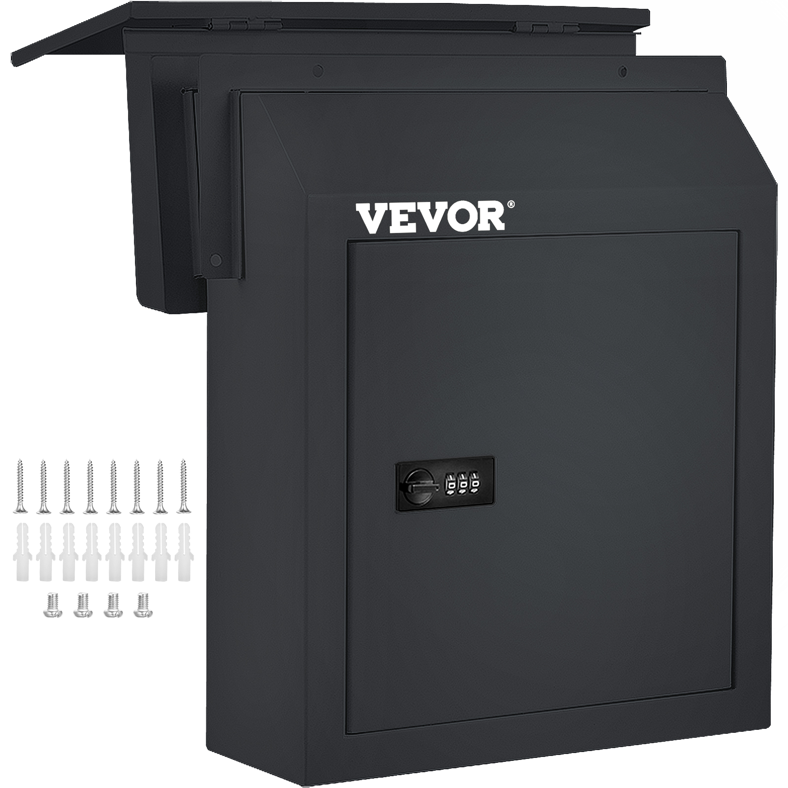 VEVOR Through-The-Door Locking Drop Box Door Drop Box 11.8''x4.3''x14.2'' Black от Vevor Many GEOs