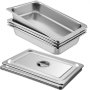4 x Bain Marie Tray / Steam Pan / Gastronorm 1/1 Size 100mm Deep w/Lid Stainless