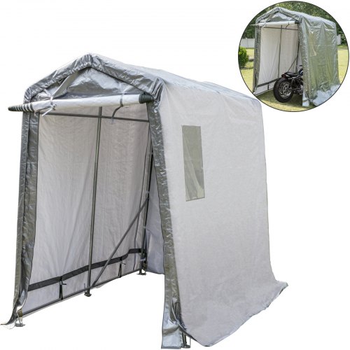 Portable Storage Shed, Portable Garage Shelter, 6x10x7.8 ft Storage Shelter Grey