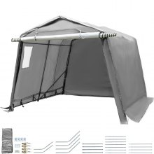 Portable Storage Shed, Portable Garage Shelter, 6x6x7.8 Ft Storage Shelter, Grey