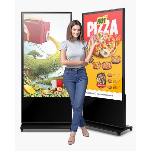 

VEVOR 65 Inch Digital Signage Display, Touchscreen Digital Kiosk, Indoor Floor Standing Kiosk Display, 4K UHD LCD Screen, 2GB RAM & 32GB ROM, with WiFi HDMI/USB Input, Commercial Advertising Display