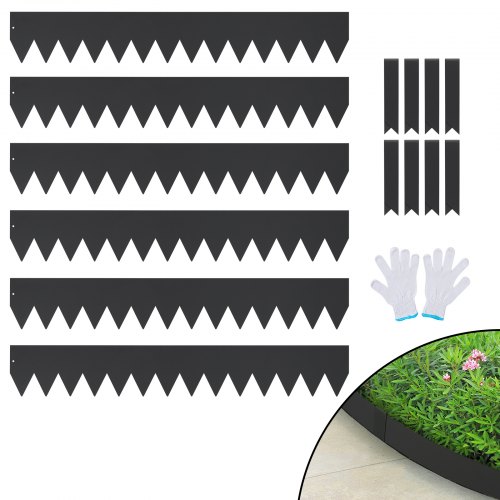VEVOR Steel Landscape Edging, 6-pack Steel Garden Edging Borders, 40 VEVOR Steel Landscape Edging, 6-pack Steel Garden Edging Borders, 40