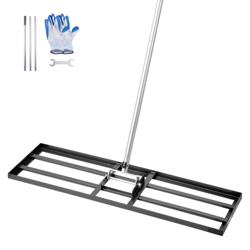 

VEVOR 254 x 914 mm Lawn Leveling Rake 2130 mm Adjustable Handle for Yard Golf Court