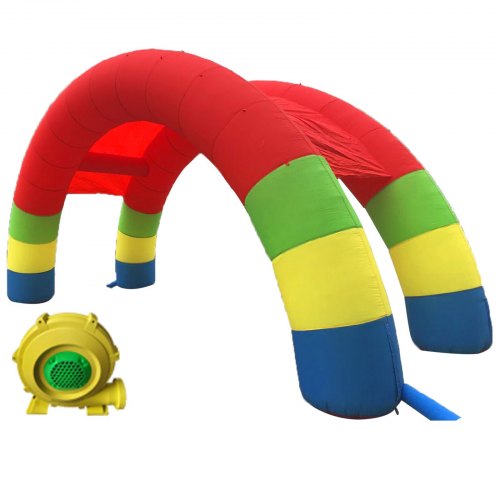 26ftx10ft(8x4m) Inflatable Twin Arches Dual Arch Inflatable Double Colorful Arch Strengthen PU Coated Oxford Party Outdoor Wedding Commercial Activities Blower