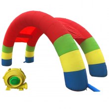 VEVOR Twin Arches, 26ft X 13ft Inflatable Rainbow Arch, with 370W Blower, for Advertising Birthday Party Decoration Arch