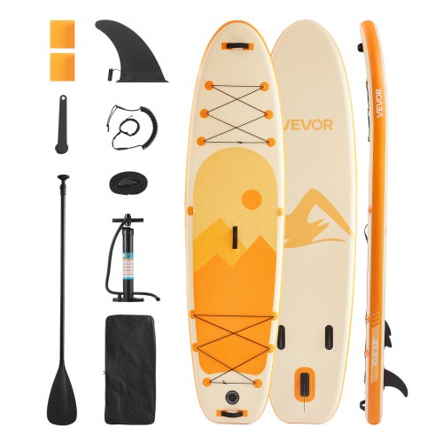 VEVOR Inflatable Stand Up Paddle Board, 3.23m x 84cm x 15cm Wide Ultra-Light SUP Paddleboard, All Accessories Included, Pump, Paddle, Fin, Backpack, Ankle Leash, Strap, Non-slip Deck for Youth, Adults