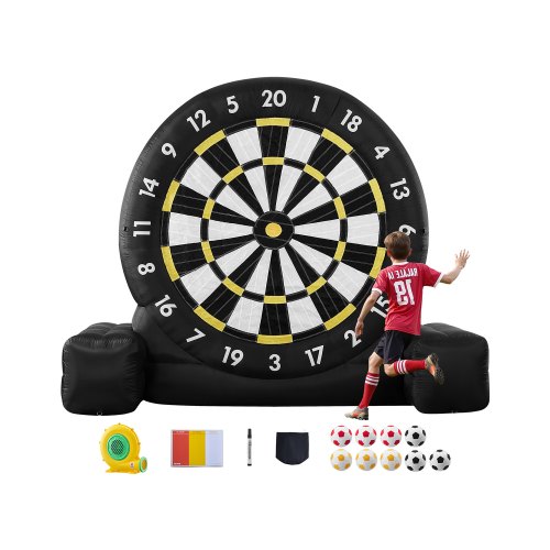 

Inflatable Soccer Dart Board over 8 ft High with 9 Kick Balls & Air Pump