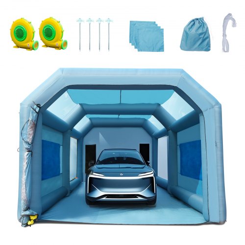

VEVOR Inflatable Spray Booth Car Paint Tent 26x15x11ft Filter System 2 Blowers