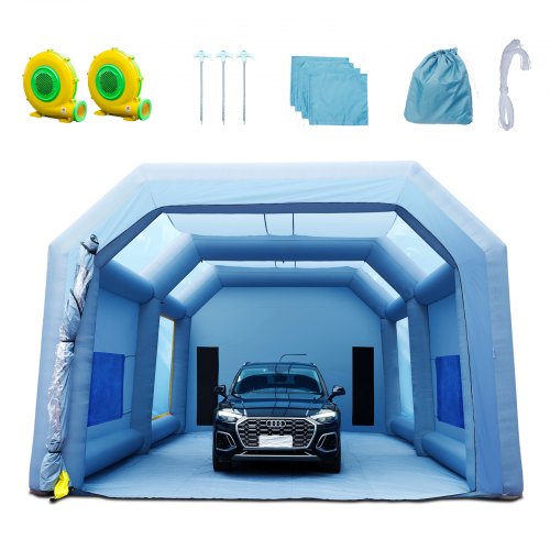 VEVOR Inflatable Paint Booth, 33x20x13ft Inflatable Spray Booth, High Powerful 950W+1100W Blowers Spray Booth Tent, Car Paint Tent Air Filter System F