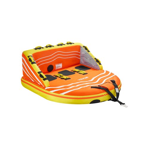 VEVOR Towable Tube for Boating, 1-3 Riders Inflatable Boat Tubes and Towables, 510lbs Water Sport Towable Tube for Boat to Pull - with Full Nylon Cove