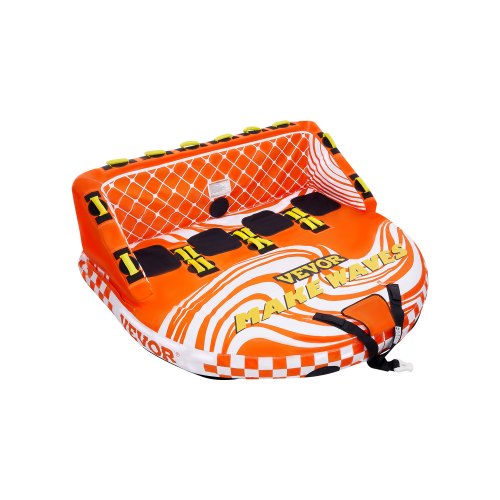 

VEVOR Towable Tube for Boating, 1-4 Riders Inflatable Boat Tubes and Towables, 680lbs Water Sport Towable Tube for Boat to Pull - with Full Nylon Cover, 22 Grab Handles, Dual Tow Points & Safety Valve