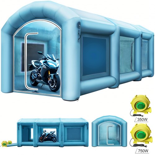 

VEVOR Inflatable Spray Booth Car Paint Tent 20 x 10 x 8 ft w/Filter & 2 Blowers