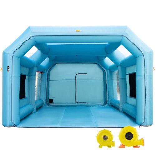 VEVOR Portable Inflatable Paint Booth, 23x13x8ft Inflatable Spray Booth, Car Paint Tent w/Air Filter System & 2 Blowers, Upgraded Blow Up Spray Booth Tent, Auto Paint Workstation, Motorcycle Garage