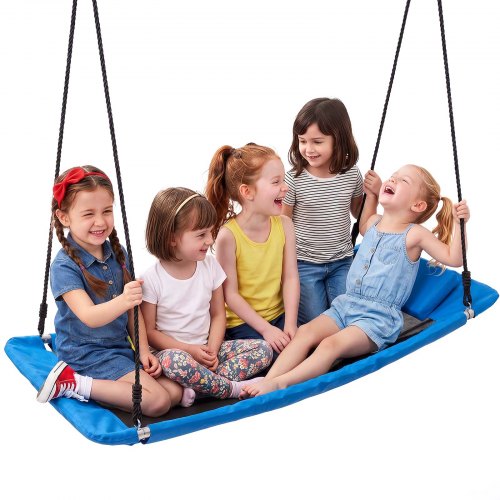 Vevor Platform Tree Swing For Kids And Adults 700 Lbs 60" Rectangle Blue, For Backyard Outdoor & Indoor, 900D Oxford Fabric Giant Seat With 2 Hanging-image