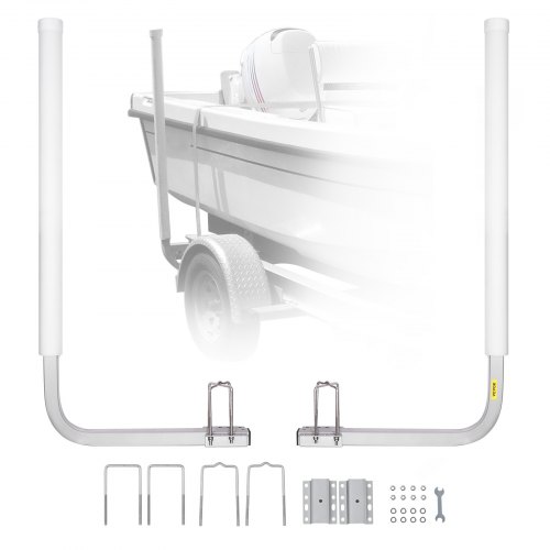 VEVOR Boat Trailer Guide, 43” Adjustable Design Trailer Guide Poles, 2PCS Rustproof Galvanized Steel Trailer Guide, Trailer Guides with PVC Pipes, for