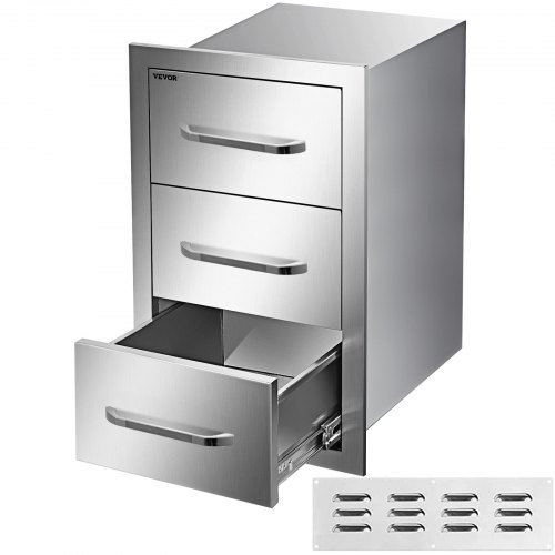 Chest of Drawers 15.7x17.7x21.6 Inch Stainless Steel 201