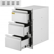 Vevor Triple Bbq Access Drawer 49*66cm Stainless Steel Island Chest Of Drawers