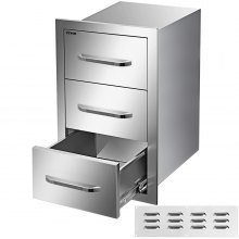 Chest of Drawers 15.7x20x30.6 Inch Stainless Steel 201