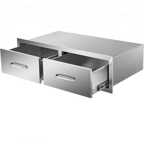 Chest of Drawers 30x20x10 Inch Stainless Steel Double