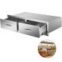 30”x10” Bbq Drawer 2 Horizontal Drawers Walled Island Durable Stainless Steel