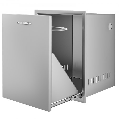 VEVOR Outdoor Kitchen Drawer 16Wx24.4Hx16D Inch Stainless Steel Pull Out Trash Drawer with Handle for Outdoor Kitchen BBQ Island