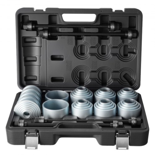 VEVOR Pull and Press Sleeve Kit, 36 PCS, Steel Bush Removal Insertion Sleeve Tools with Carrying Case, Compatible with LCV and HGV Engines, for Removi
