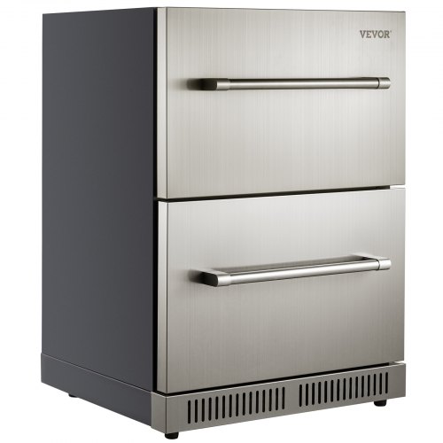 VEVOR Under counter Refrigerator Built-in Double Drawer Refrigerator 24" SUS
