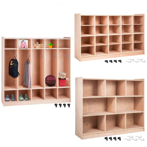 

VEVOR Cubby Mobile Tray Storage Cabinet, 20-Compartment Cubby Storage Shelf, Cubby Storage Cabinet 4 x 5, Classroom Cubbies, Classroom Furniture for Home, Daycare and Preschool, Natural