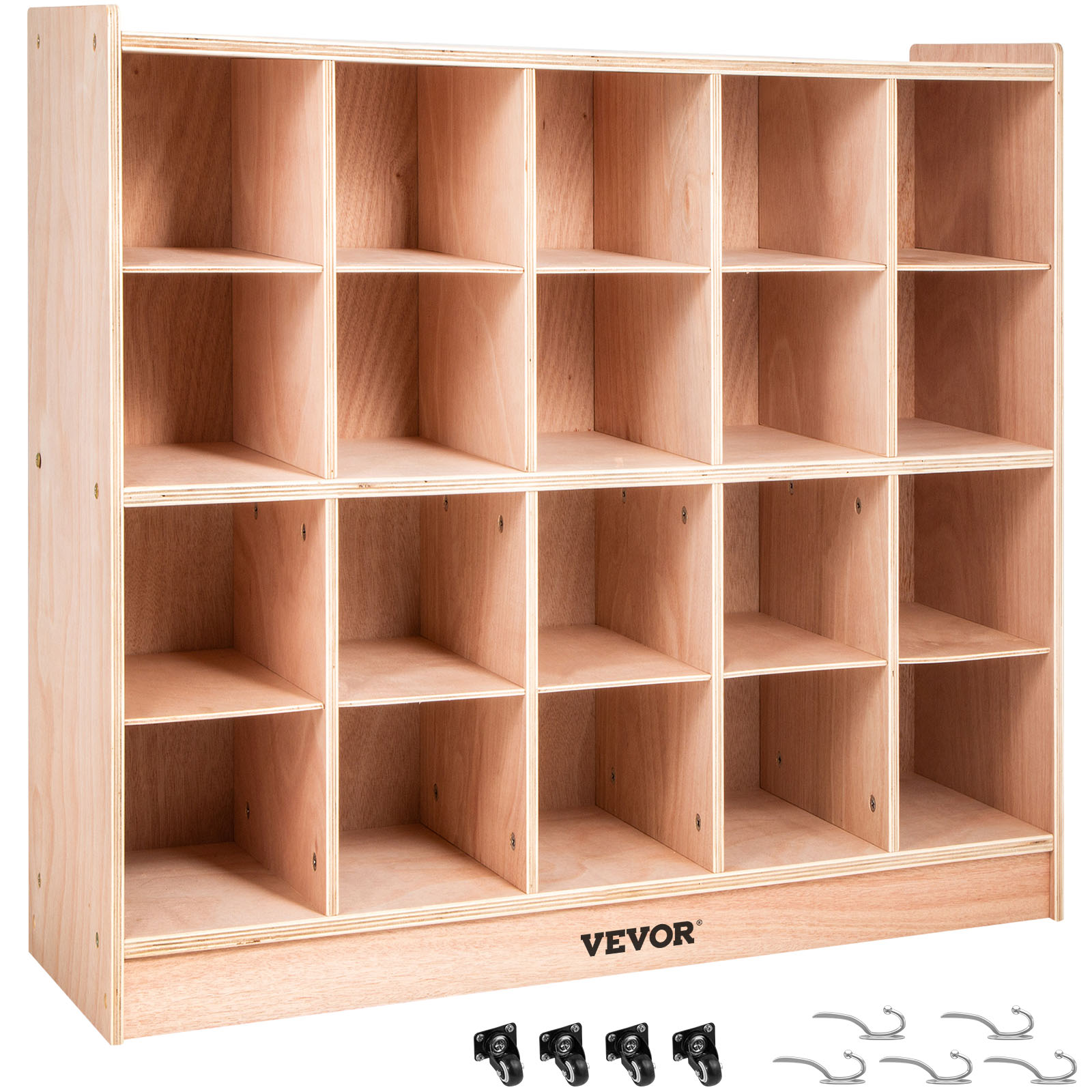 Classroom Storage Cabinet Preschool Wooden Cubby 20 Grids Organizer W/ Casters от Vevor Many GEOs