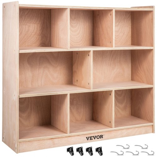 

VEVOR Classroom Storage Cabinet Plywood 8-Section Preschool Storage Shelves 36 Inch High Classroom Cabinet Storage with Casters