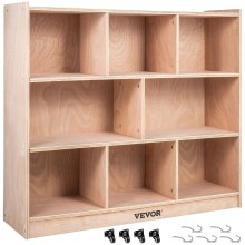 Classroom Storage Cabinet Preschool Storage Shelves Wooden 8 Grids Toys Books