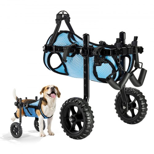 

VEVOR Dog Wheelchair for Back Legs, Adjustable 2 Wheels Pet Wheelchair, Lightweight Dog Cart with Shock-Absorbing Wheels, Mobility Support Wheel Chair for Disabled Injured Dogs up to 22lbs, Small